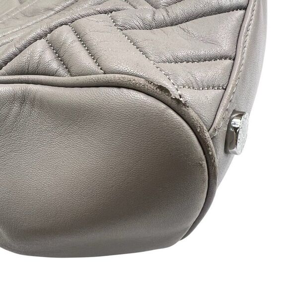 Michael Kors Quilted Leather Peyton Shoulder Bag Tote With Chain Strap Gray - Picture 10 of 14